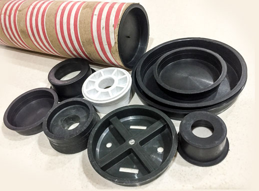 Plastic end caps and plugs for paper tubes & cores